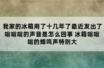 我家的冰箱用了十几年了最近发出了嗡嗡嗡的声音是怎么回事 冰箱嗡嗡嗡的蜂鸣声特别大